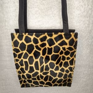 Chateau Faux Fur Giraffe Print Pocketbook